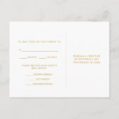Invitation Carte Postale Faux Gold et blanc Rsvp Calligraphie Repas Choix (Dos)