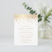 Invitation Carte Postale Faux Gold Foil Confetti Mariage (Debout devant)