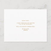 Invitation Carte Postale Faux Gold Foil Confetti | Soyez ma servante d'honn (Dos)