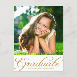 Invitation Carte Postale Faux Gold Parties scintillant Graduation Party Inv