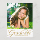 Invitation Carte Postale Faux Gold Parties scintillant Graduation Party Inv (Devant)