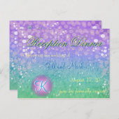 Invitation Carte Postale Faux Purple Parties scintillant Lanterne Confetti (Devant / Derrière)