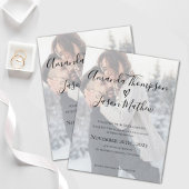 Invitation Carte Postale Faux Vellum Effect Mariage photo double face