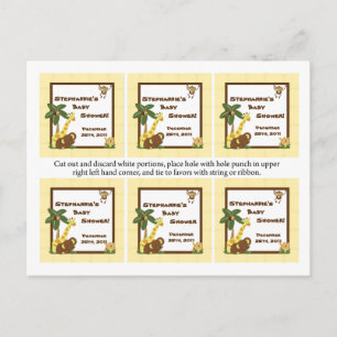 Invitation Carte Postale Favoriser les étiquettes Jungle Babies