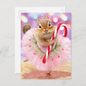 Invitation Carte Postale Fée aux prunes Chipmunk (Devant / Derrière)