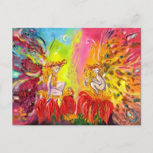 Invitation Carte Postale FÉES DES FLEURS DE L'AUBE Fantastique (Devant)