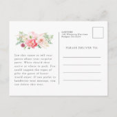 Invitation Carte Postale Feminine Rose Floral 70e anniversaire Surprise Par (Dos)