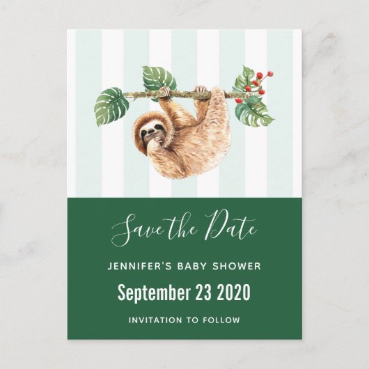 Invitation Carte Postale Fente de fixation à l'envers de l'aquarelle Enregi (Devant)