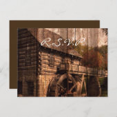 Invitation Carte Postale ferme rustique ancienne grange campagne moulin mar (Devant / Derrière)