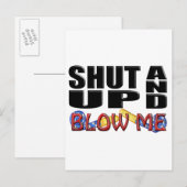 Invitation Carte Postale FERMEZ-VOUS ET COUPEZ-MOI (Fête de la fête) (Devant / Derrière)