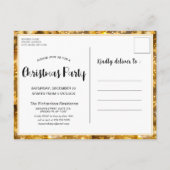 Invitation Carte Postale Festif Sparkling Gold Fireworks (Dos)
