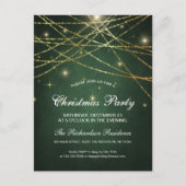 Invitation Carte Postale Festif Sparkling Gold String Lights Fête (Devant)