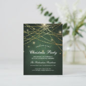 Invitation Carte Postale Festif Sparkling Gold String Lights Fête (Debout devant)