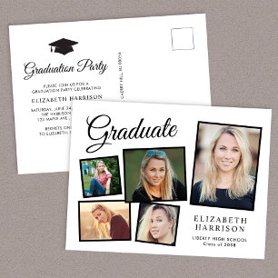 Invitation Carte Postale Festival de collage photo moderne