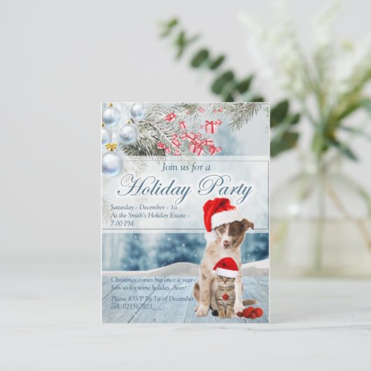 Invitation Carte Postale Fête (Debout devant)