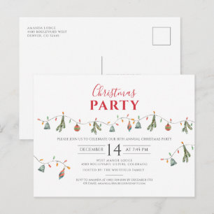Invitation Carte Postale Fête annuelle des vacances de Noël