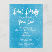 Fête au Piscine Sweet 16 Eau Bleue Minimaliste Ann