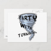Invitation Carte Postale Fête avec tornades (Devant / Derrière)
