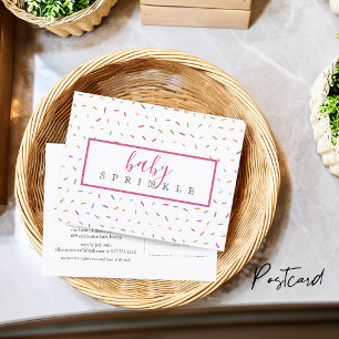 Invitation Carte Postale Fête Bébé Poussière de Couleurs Baby Shower