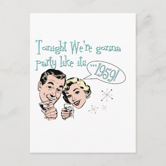 Invitation Carte Postale Fête comme en 1959 ! (Devant)
