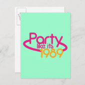 Invitation Carte Postale FÊTE comme en 1989 (Devant / Derrière)