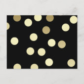 Invitation Carte Postale Fête Confetti Surprise Black and Gold (Dos)