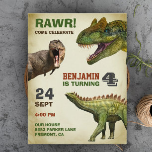 Invitation Carte Postale Fête d'anniversaire cool pour enfants avec un gran