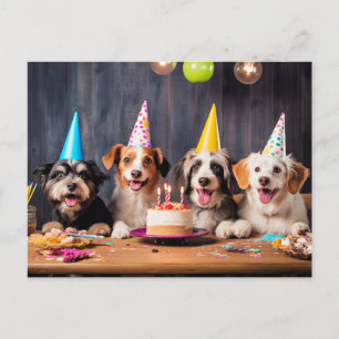 Invitation Carte Postale Fête d'anniversaire de chiens