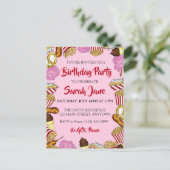 Invitation Carte Postale Fête d'anniversaire de la nourriture de la foire d (Debout devant)