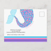 Invitation Carte Postale Fête d'anniversaire de la Sirène de Whimsal (Dos)