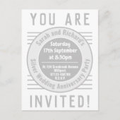 Invitation Carte Postale Fête d'anniversaire de mariage de Silver (Devant)