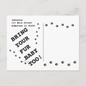 Invitation Carte Postale Fête d'anniversaire de mon chien (Dos)