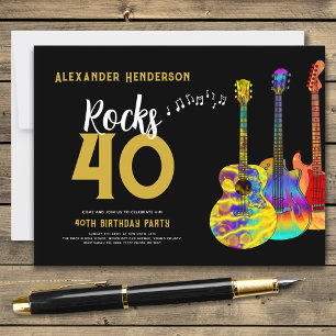 Invitation Carte Postale Fête d'anniversaire des 40 ans de Guitar Music