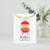 Invitation Carte Postale fête d'anniversaire du barbecue, barbecue, barbecu (Debout devant)