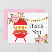 Invitation Carte Postale fête d'anniversaire du barbecue, barbecue, barbecu (Devant / Derrière)