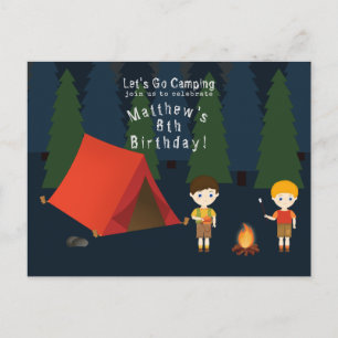 Invitation Carte Postale Fête d'anniversaire du camping