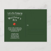 Invitation Carte Postale Fête d'anniversaire du camping (Dos)