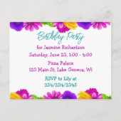 Invitation Carte Postale Fête d'anniversaire personnalisée Fille afro-améri (Dos)