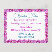 Invitation Carte Postale Fête d'anniversaire personnalisée Princesse de cou (Dos)