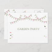 Invitation Carte Postale Fête dans le jardin - (Devant / Derrière)