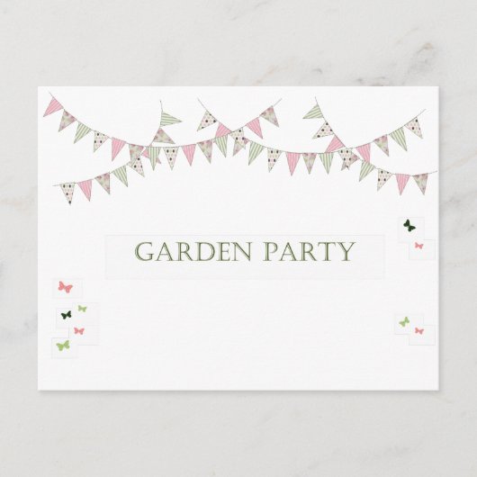 Invitation Carte Postale Fête dans le jardin - (Devant)