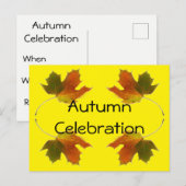Invitation Carte Postale Fête d'automne (Devant / Derrière)
