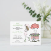 Invitation Carte Postale Fête de Baby Sprinkle par la Poste pour la 2ème Bé (Debout devant)