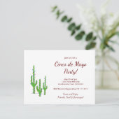 Invitation Carte Postale Fête de cactus du désert Cinco de Mayo    (Debout devant)