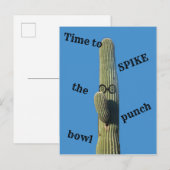 Invitation Carte Postale Fête de Cactus humoristique (Devant / Derrière)