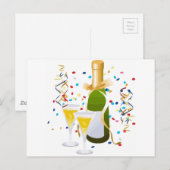 Invitation Carte Postale Fête de Champagne (Devant / Derrière)