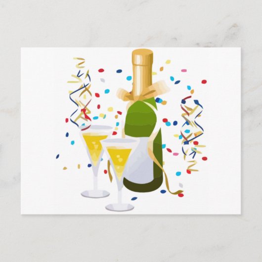 Invitation Carte Postale Fête de Champagne (Devant)