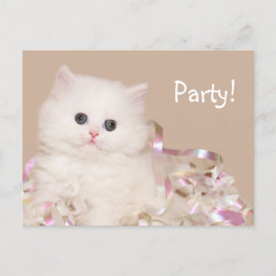 Invitation Carte Postale Fête de chaton !