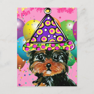 Invitation Carte Postale Fête de chien Yorkie Poo
