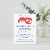 Invitation Carte Postale Fête de clambake Red Lobster (Debout devant)